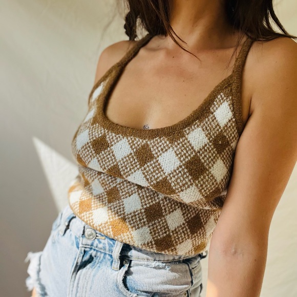 Zara Tops - Zara Plaid Knit Top